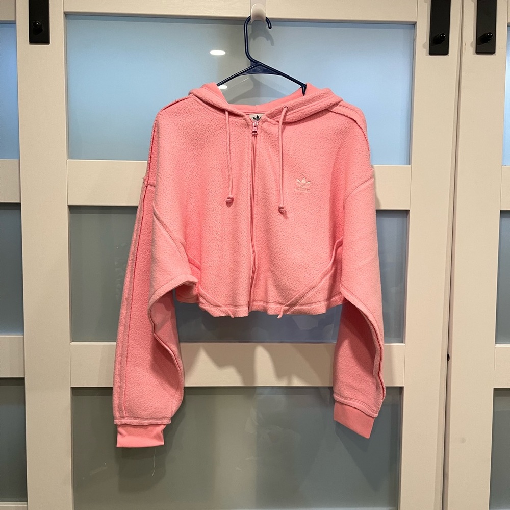 NWT ADIDAS CROP FULL-ZIP LOUNGEWEAR HOODIE